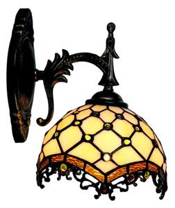 Brilagi - Applique da parete in vetro Tiffany, colore avorio, 1xE14/40W/230V