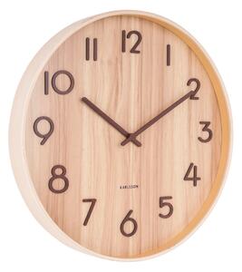 Orologio da parete marrone chiaro in legno di tiglio Medio, ø 40 cm Pure - Karlsson