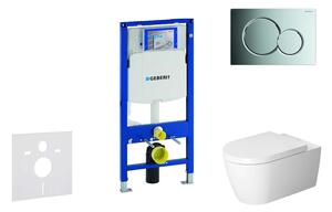 Geberit Duofix - Modulo di installazione per WC sospeso con placca di comando Sigma01, cromo lucido + Duravit ME by Starck, WC e sedile, Rimless, SoftClose 111.300.00.5 NM2