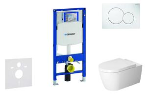 Geberit Duofix - Modulo di installazione per WC sospeso con placca di comando Sigma01, bianco alpino + Duravit ME by Starck, WC e sedile, Rimless, SoftClose 111.300.00.5 NM1