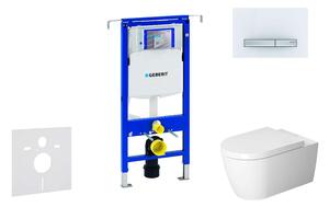 Geberit Duofix - Modulo di installazione WC sospeso con placca Sigma50, bianco alpino + Duravit ME by Starck - WC e sedile, Rimless, Softclose 111.355.00.5 NM8