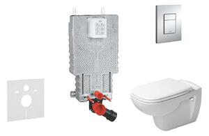 Grohe Uniset - Set per WC sospeso, modulo di installazione e copriwater D-Code, Rimless, SoftClose, placca di comando Skate Cosmo, cromo 38643SET-KK