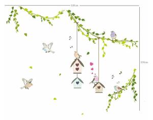 Set di adesivi murali Gabbie per uccelli nella foresta - Ambiance