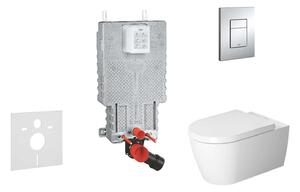 Grohe Uniset - Set per WC sospeso, modulo di installazione e copriwater ME by Starck, Rimless, SoftClose, placca di comando Skate Cosmo, cromo 38643SET-KM
