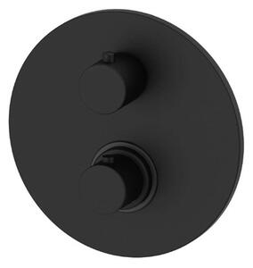 Paffoni Light - Miscelatore doccia termostatico ad incasso, con corpo incasso, 2 utenze, nero opaco LIQ018NO