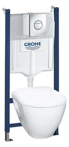 Grohe Solido - Set WC sospeso + vaso e copriwater softclose, placca di comando Nova Cosmopolitan, cromo 38950000