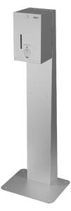 Sanela Dispenser in acciaio inox - Dispenser automatico di disinfettante freestanding, volume 5 l, alimentazione a batteria, acciaio inox opaco SLZN 59ESB