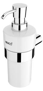 Nimco Bormo - Dispenser di sapone liquido in ceramica con supporto, bianco/cromo BR 11031KN-26
