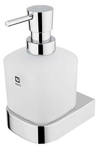 Nimco Nikau - Dispenser di sapone liquido con supporto, 250 ml, vetro opaco/cromo NK 30031C-26