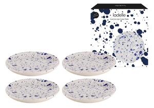 Piatti da dessert in gres bianco e blu in set di 4 pezzi ø 18 cm Carnival - Ladelle