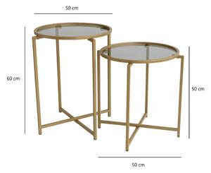 Tavolini rotondi in set di 2 pezzi ø 50 cm Gold - Neostill