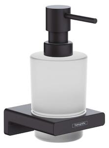 Hansgrohe AddStoris - Dispenser di sapone liquido con supporto, vetro opaco/nero opaco 41745670