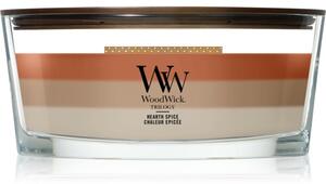 Woodwick Trilogy Hearth Spice candela profumata con stoppino in legno 453.6 g
