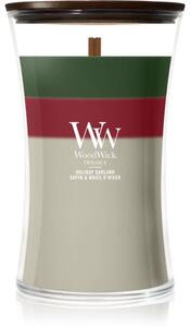 Woodwick Trilogy Holiday Garland candela profumata con stoppino in legno 610 g