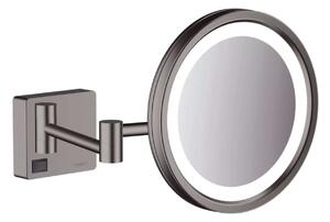Hansgrohe AddStoris - Specchietto cosmetico a parete con illuminazione LED, cromo nero spazzolato 41790340