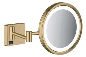 Hansgrohe AddStoris - Specchietto cosmetico a parete con illuminazione LED, color bronzo spazzolato 41790140