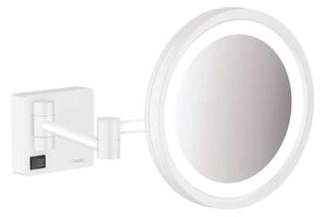 Hansgrohe AddStoris - Specchietto cosmetico a parete con illuminazione LED, bianco opaco 41790700