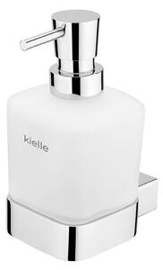Kielle Vega - Dispenser di sapone liquido con supporto, vetro opaco/cromo 40118020