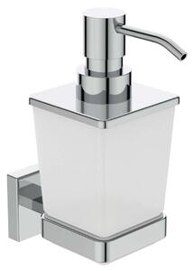 Ideal Standard IOM Square - Dispenser di sapone liquido con supporto, vetro opaco/cromo E2252AA