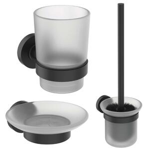 Ideal Standard IOM - Set di accessori per bagno, vetro opaco/nero A9245XG