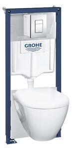 Grohe Solido - Set con modulo di installazione, vaso WC e copriwater softclose, placca di comando Skate Cosmopolitan, cromo 39468000
