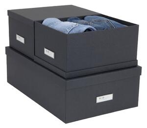 Set di 3 scatole portaoggetti grigio scuro Inge - Bigso Box of Sweden