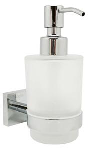Kielle Harmonia - Dispenser di sapone liquido con supporto, vetro opaco/cromo 40123000