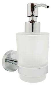 Kielle Oudee - Dispenser di sapone liquido con supporto, vetro opaco/cromo 40102000