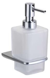 Kielle Vega - Dispenser di sapone liquido con supporto, vetro opaco/cromo 40118000