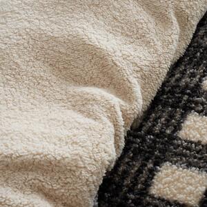 Biancheria da letto singola nera e crema in micro felpa 135x200 cm Cosy Borg Sherpa - Catherine Lansfield
