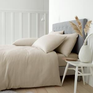 Biancheria da letto in flanella beige per letto matrimoniale 200x200 cm - Catherine Lansfield