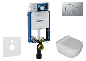 Geberit Combifix - Set con modulo di installazione, vaso WC Gaia e copriwater softclose, placca di comando Sigma01, cromo opaco smaltato SANI15CA1107