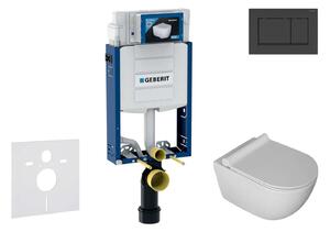Geberit Combifix - Set con modulo di installazione, vaso WC Gaia e copriwater softclose, placca di comando Sigma30, nero opaco/nero SANI15CA5101