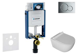 Geberit Combifix - Set con modulo di installazione, vaso WC Gaia e copriwater softclose, placca di comando Sigma01, cromo lucido SANI15CA1104
