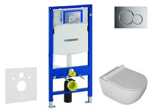 Geberit Duofix - Set con modulo di installazione, vaso WC Gaia e copriwater softclose, placca di comando Sigma01, cromo lucido SANI11CA1106
