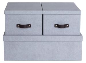 Scatole di cartone grigio chiaro con coperchio in set da 3 31x47x15 cm Inge - Bigso Box of Sweden
