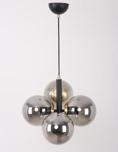 Lampada a sospensione grigio-nera con paralume in vetro ø 15 cm Forte - Squid Lighting