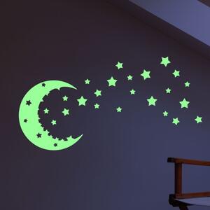 Set di adesivi murali illuminati per bambini Moon and Stars - Ambiance