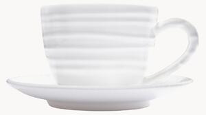 Set tazza e piattino fatti a mano Weißgeflammt, set da 2