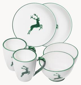 Set da colazione fatto a mano Grüner Hirsch, 2 persone, set da 6