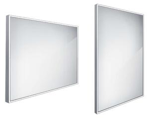 Nimco Specchi - Specchio con illuminazione LED, 900x700 mm, squadrato, alluminio ZP 13019