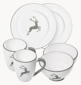 Set da colazione fatto a mano Grauer Hirsch, 2 persone, set da 6