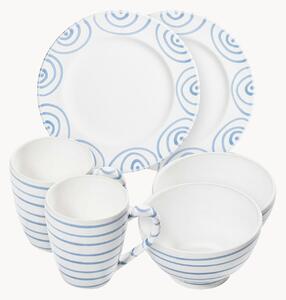 Set da colazione fatto a mano Blaugeflammt, 2 persone, set da 6