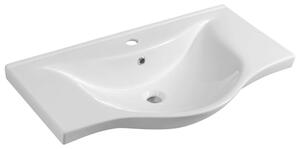 Aqualine Zara - Lavabo 795x460 mm, con troppopieno e foro per miscelatore, bianco 10080