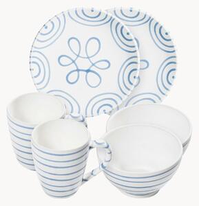 Set da colazione fatto a mano Blaugeflammt, 2 persone, set da 6