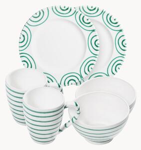 Set da colazione fatto a mano Verde bruciato, 2 persone, set da 6