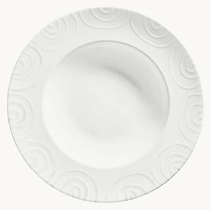 Piatto per pasta fatto a mano Weißgeflammt