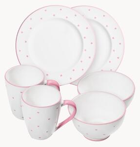 Set da colazione fatto a mano Herzerl Rosa, 2 persone, set da 6