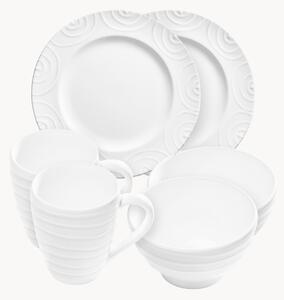Set da colazione fatto a mano Weißgeflammt, 2 persone, set da 6