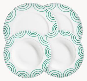 Set di 4 stoviglie fatte a mano Grüngeflammt, 2 persone